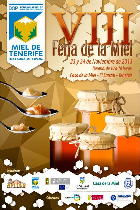 Cartel de la VIII feria de la miel organizada por la Casa de la Miel en El Sauzal (Tenerife) 2013